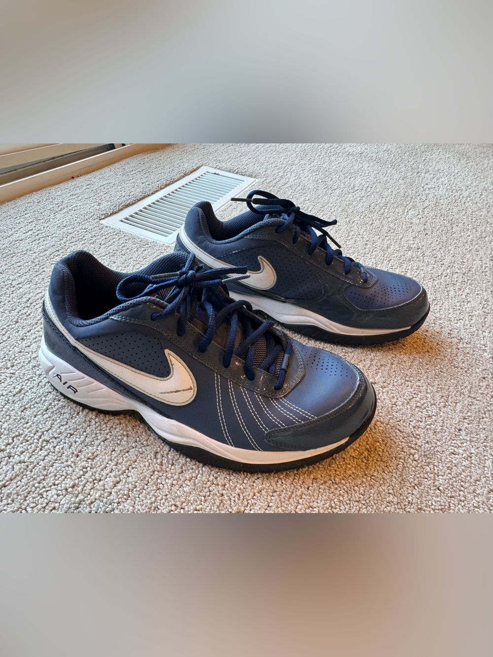 Nike Men's Navy and White Air Sneakers